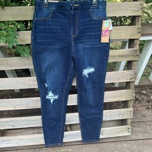 Vanilla Star Blue High Rise Jeans with Modern Distressing